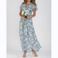 Short Sleeve Long Dress with Floral Print