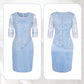 Women's Elegant Lace Patchwork Large-size Dress