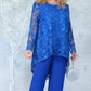 Lace Cutout Long Sleeve Top & Pants Set