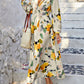 💃Hot Sale 49% OFF🎁LUNE Random Print Deep V-Neck Lantern Sleeve Gathered Waist Dress