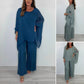 ✨ Early spring new ✨ ultra-thin women's elegant casual chiffon top and wide-leg pants set
