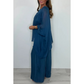 ✨ Early spring new ✨ ultra-thin women's elegant casual chiffon top and wide-leg pants set