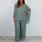 ✨ Early spring new ✨ ultra-thin women's elegant casual chiffon top and wide-leg pants set
