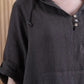 Women’s Solid Long-Sleeve Slit Hooded Long Dress