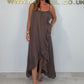 Women's Spaghetti Strap Dress with Asymmetrical Hem