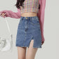 🔥Last Day Special Price £14.99!!✨ Effortlessly rejuvenated girly 💕Women's High Waisted Slit Denim Short Skirts