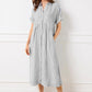 🔥LAST DAY SALE 49% OFF🔥 Striped Lapel Button Down Shirt Dress