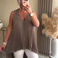 Women’s Sleeveless Plisse Top with High-Low Hem
