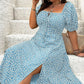 🌺2025 New Arrival💐💗Plus-size Short Sleeve Split Floral Print Dress