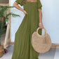 🔥 Square Neckline Jumpsuit with Smocked Bodice Button
