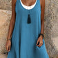 Women's Casual Loose Sleeveless Fake Two Piece Tank Dresses