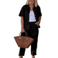 Cotton-Linen Short Sleeve Shirt & Loose Pants Set