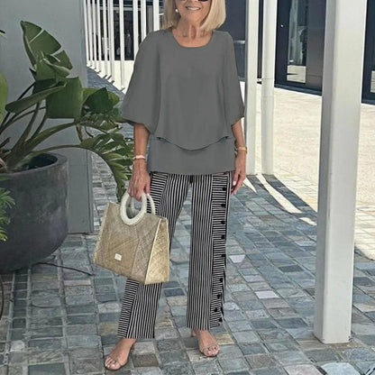 🔥Summer Sale 49% OFF💥Women’s Casual Round Neck Half Sleeve Top Printed Pants Two Piece Set