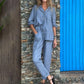Women's 2 Piece Outfits Oversized Shirt & Pants
