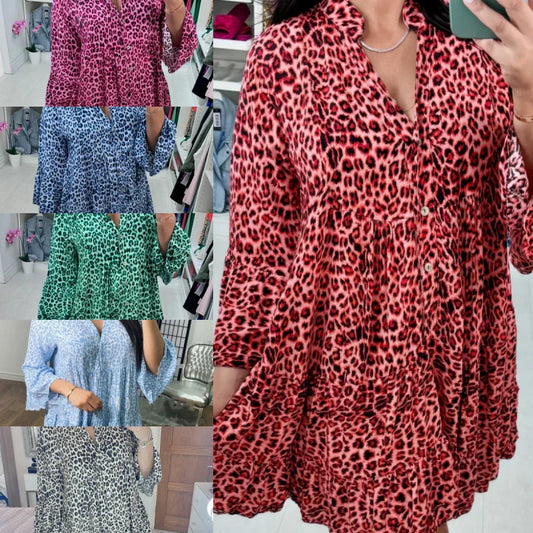 Women’s Trendy V-Neck Leopard Print Dress