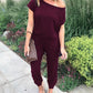 Women's Off Shoulder Elastic Waist Stretchy Jumpsuit