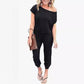 Women's Off Shoulder Elastic Waist Stretchy Jumpsuit