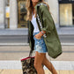 Women's Casual Zip Up Hooded Raincoat Jacket