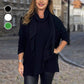 Women's Solid Long Sleeve Tops with Scarf