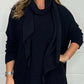 Women's Solid Long Sleeve Tops with Scarf