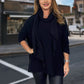 Women's Solid Long Sleeve Tops with Scarf