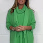Women's Solid Long Sleeve Tops with Scarf