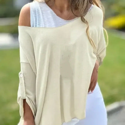 Women's Shirt Blouse Solid Color Stylish Casual Long Sleeve Crew Neck Regular Tops