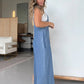Women's Casual Sleeveless Wide-Leg Denim Overall