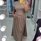 Solid Color Stretch Maxi Dress