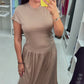 Solid Color Stretch Maxi Dress