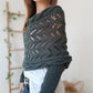 🧣Women’s Cut-out Knitted Shawl with Double Sleeves