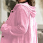 Women's Oversized Hooded Corduroy Button Down Jacket