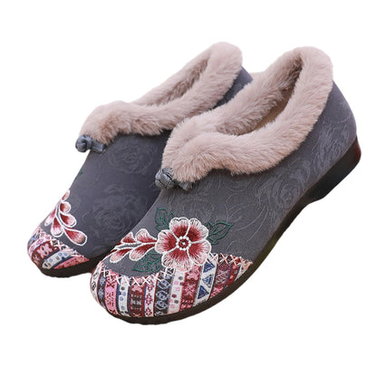 Women's Warm Lining Traditional Embroidered Shoes