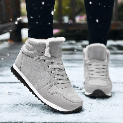 Ideal Gift - Unisex Faux Plush and Thick Winter Shoes