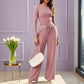 Crop Top Straight Leg Pants 2-Piece Lounge Set