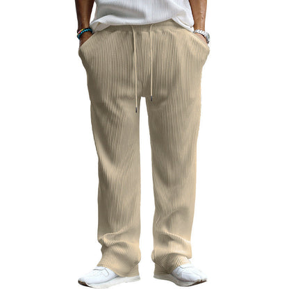 Men's Comfortable Drawstring Ribbed Trousers