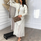 Women’s Irregular Sweater & Pleated Tank Midi Dress 2-Piece Set