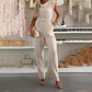 Women's Sleeveless Draped Neck Jumpsuit