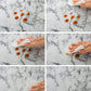 Marble Printed Round Fitted Table Cover with Elastic Edges