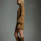 Women’s High-Neck Long-Sleeved Casual Pocket Dress