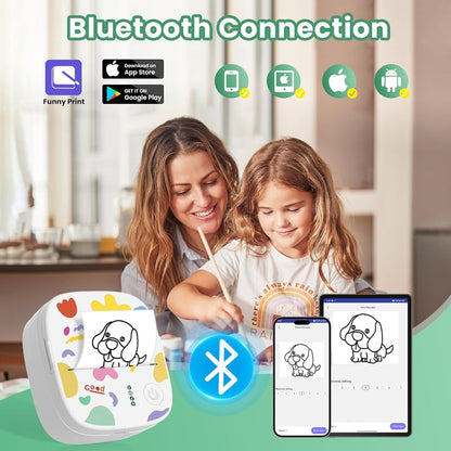 🎁 Christmas Sale 49% OFF !! 🖨️ Mini Portable Sticker Printer✨ Portable Bluetooth Printer for DIY & Gifting🔖
