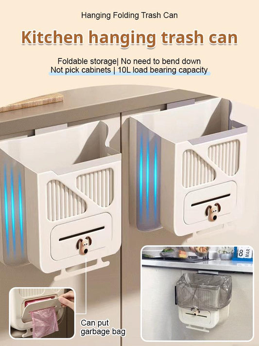 ⏰🔥LIMITED TIME 50% OFF!🔥50K+ SOLD!🥦Folding Hanging Kitchen Waste Trash Can🗑️