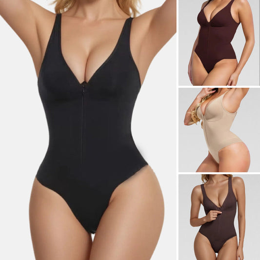 Tummy Control Seamless Zipper Shaping Bodysuit