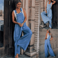 Women's Loose Adjustable Strap Wide Leg Denim