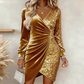 Women’s Long Sleeve V-Neck Sequined Dress
