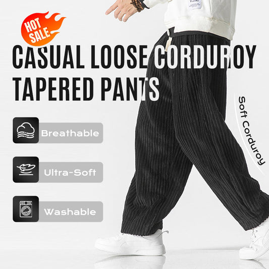 Casual Loose Corduroy Tapered Pants