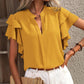 Women's V-Neck Solid Color Top