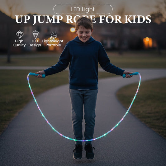 🌈 The jump rope every kid wants after sunset.-LED Light-Up Jump Rope for Kids