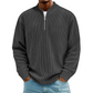 Men's Quarter-Zip Ribbed Long Sleeve Pullover