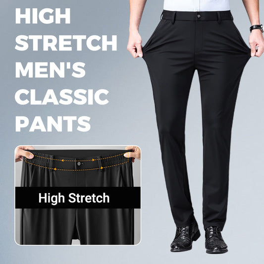 Men's Classic Elastic Waist Straight Pants